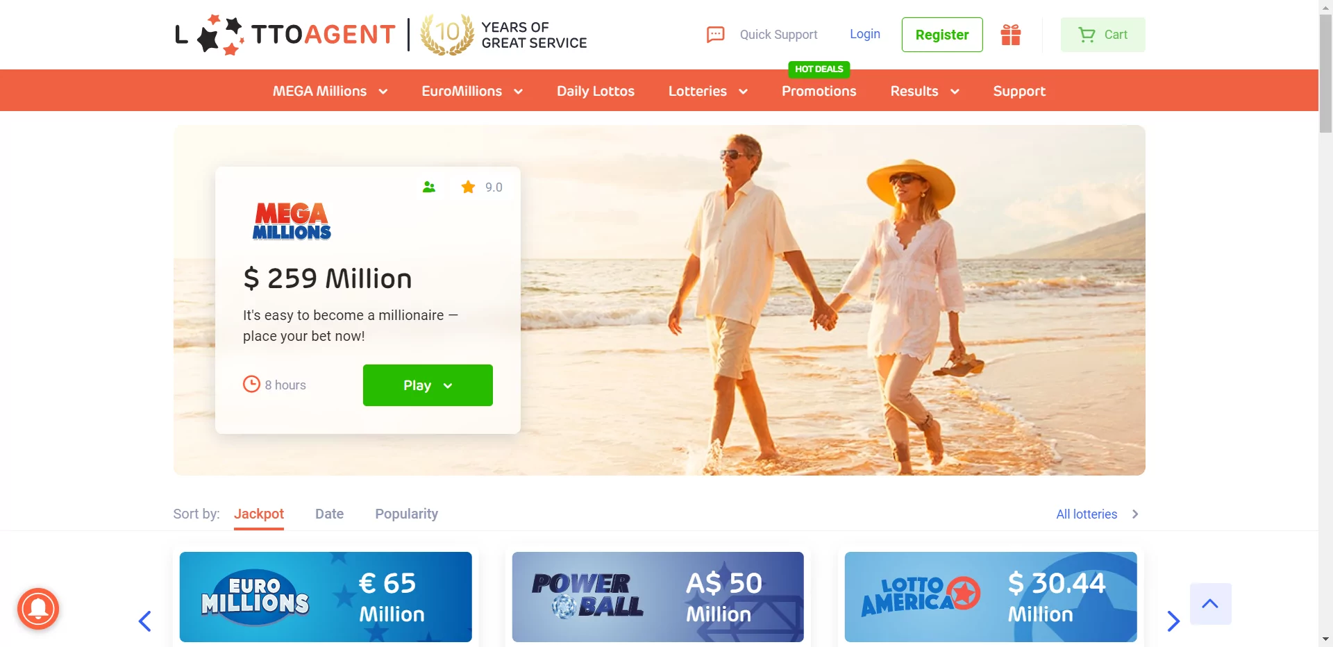 LottoAgent - 50% Welcome Bonus