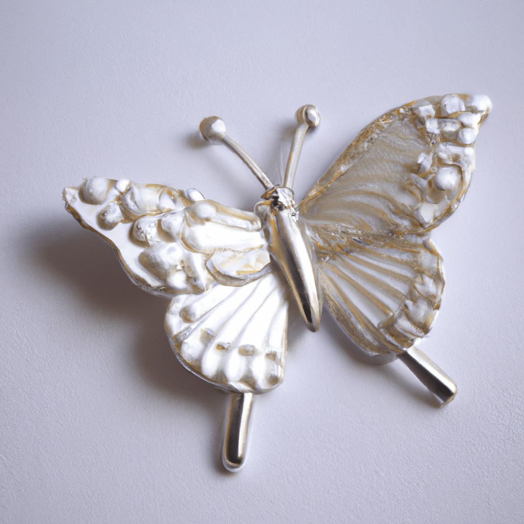 White butterfly brooch