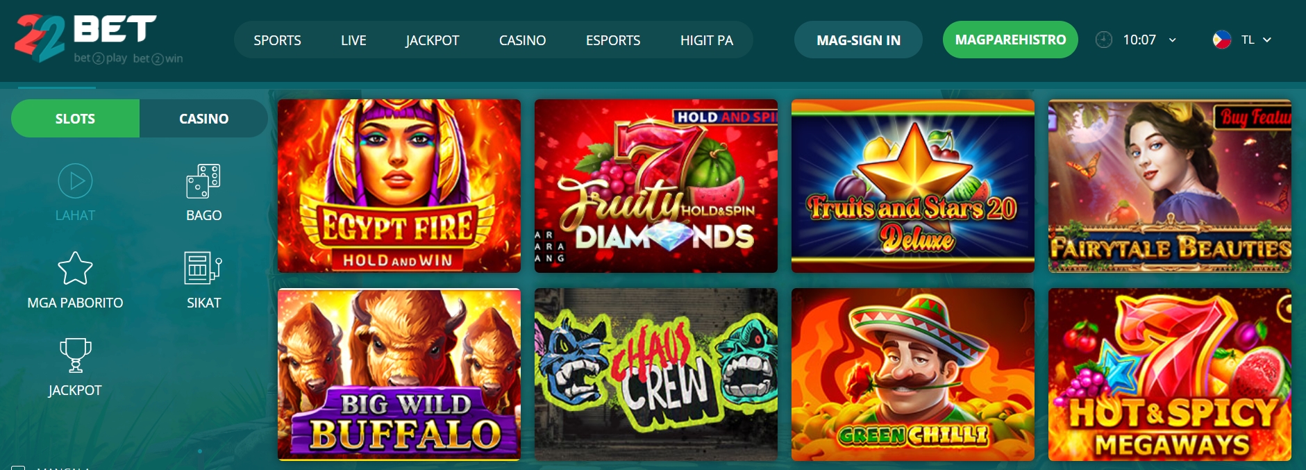 22Bet - Perfect Casino for Filipinos